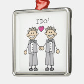 Gay Wedding Groom Metalen Ornament (Links)