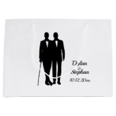 Gay Wedding Grooms met Namen en Datum Groot Cadeauzakje (Voorkant)