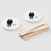 Gay Wedding Grooms met Namen en Datum Handwaaier (Niet-gemonteerd)