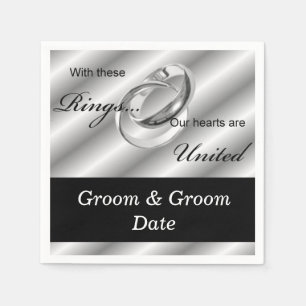 Gay Wedding Grooms Paper Napkins Servet