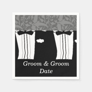 Gay Wedding Grooms Paper Napkins Servet