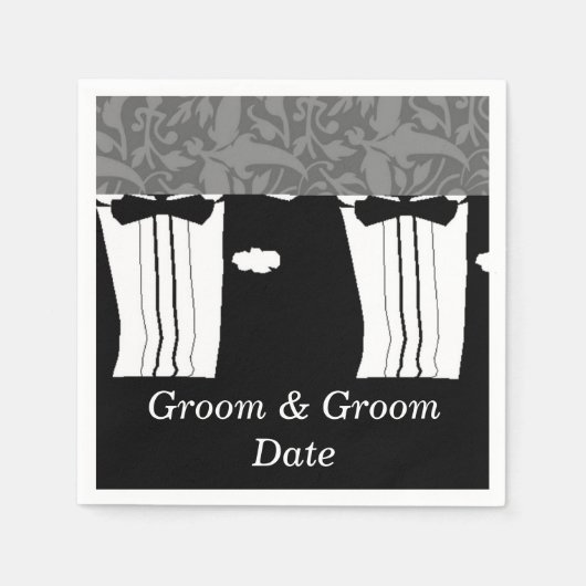 Gay Wedding Grooms Paper Napkins Servet (Voorkant)