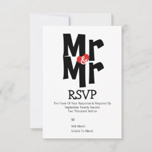 Gay Wedding RSVP Bold Mr. en Mr. Personalized