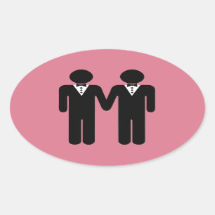 GAY WEDDING TOPPER MANNEN -.png Ovale Sticker