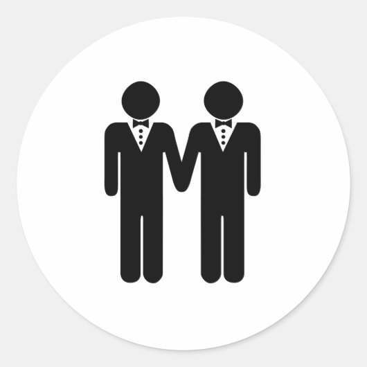 GAY WEDDING TOPPER RONDE STICKER (Voorkant)