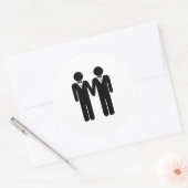 GAY WEDDING TOPPER RONDE STICKER (Envelop)