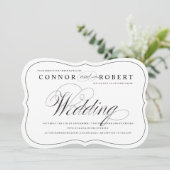 Gay Wedding Uitnodiging zwart-wit (Staand voorkant)