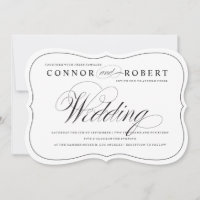 Gay Wedding Uitnodiging zwart-wit