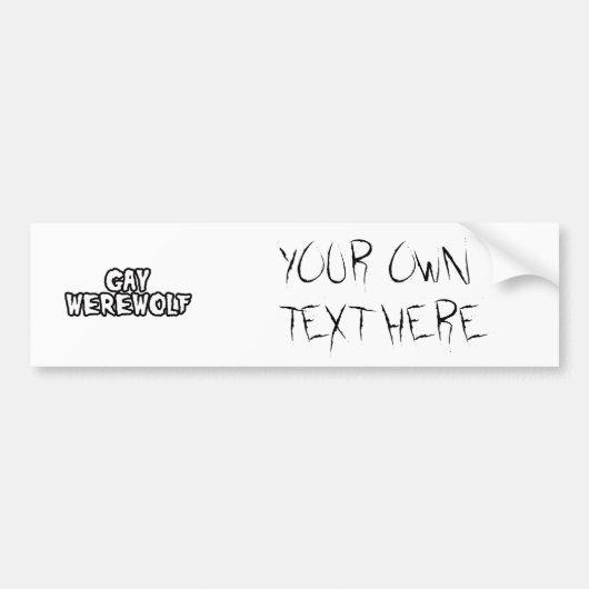 GAY WEREWOLF BUMPERSTICKER (Voorkant)