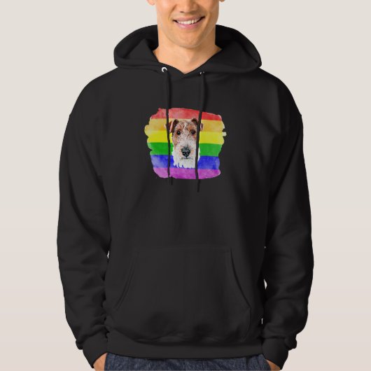Gay Wire Fox Terrier Lgbtq Pride Stuff Tiener Rain Hoodie (Voorkant)