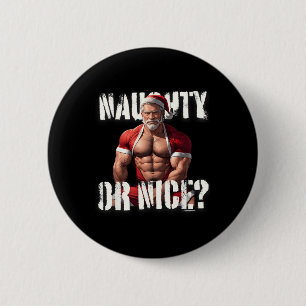 Gay Xmas Muscle Daddy Beer Mooie Santa Pride LGBTQ Ronde Button 5,7 Cm