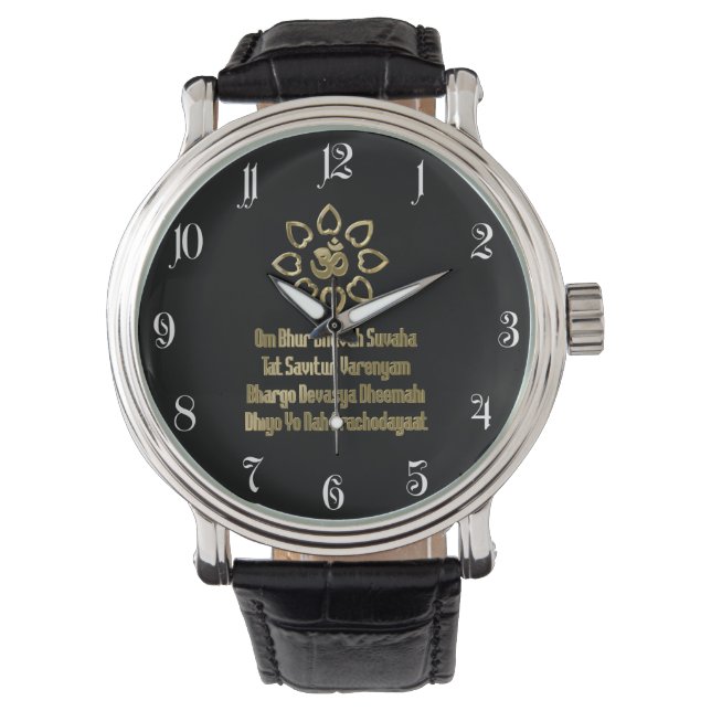 Gayatri mantra horloge (Voorkant)