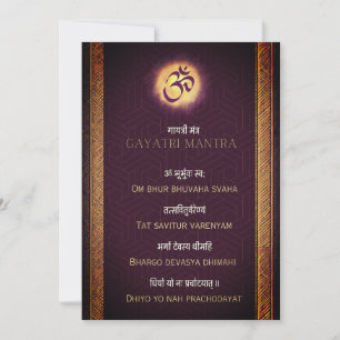 Gayatri Mantra Sanskriet en Engels Downloadbaar Feestdagenkaart