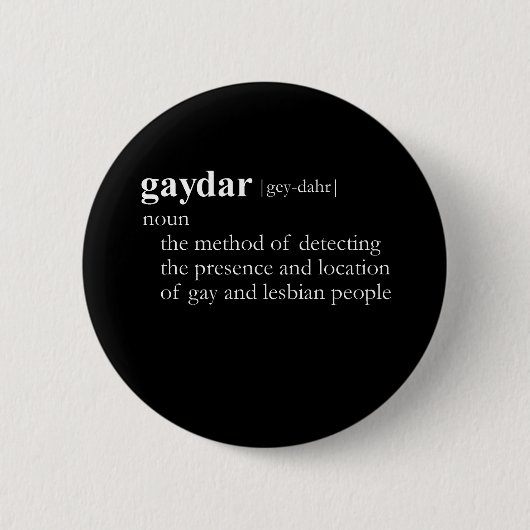 GAYDAR (definitie) Ronde Button 5,7 Cm (Voorkant)