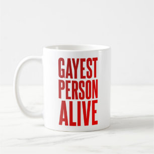 Gayest Person Alive Grappig gay ontwerp LGBT Koffiemok