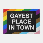 Gayest plaats in de stad LGBTQ Stripes Progress Pr Deurmat (Voorkant)