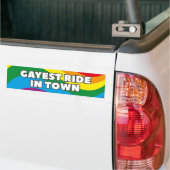 Gayest Ride in de stad Bumpersticker (Op Truck)