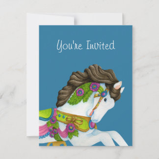 Gayle Carousel Horse Invitation Kaart
