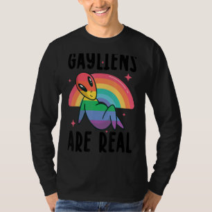 Gayliens zijn echte regenboog ufo lgbt gay alien t t-shirt