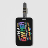 Gaymer als een gewone gamer maar way gayer gamer bagagelabel (Voorkant (verticaal))
