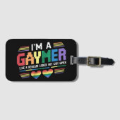 Gaymer als een gewone gamer maar way gayer gamer bagagelabel (Voorkant (horizontaal))