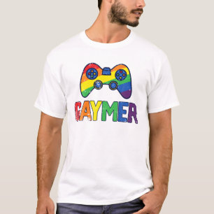Gaymer Gamer Gay Pride LGBT Rainbow Flag Video Gam T-shirt