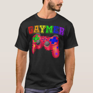 GAYMER Gay Lesbisch Video Gamer Rainbow Pride Vlag T-shirt