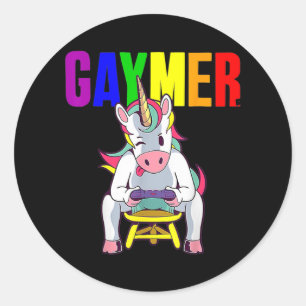 Gaymer Gay Pride Flag Gamer LGBTQ Video Game Ronde Sticker
