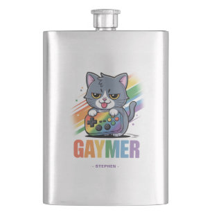 Gaymer - Rainbow Gaming Cat met Console LGBTQ 2 Flacon