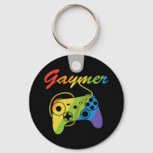 Gaymer | Regenboogvideogame-controller | Gokken Sleutelhanger (Achterkant)