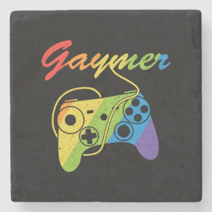 Gaymer Regenboogvideogame-controller Gokken Stenen Onderzetter