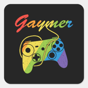 Gaymer   Regenboogvideogame-controller   Gokken Vierkante Sticker