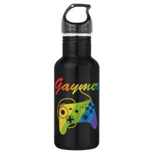Gaymer Regenboogvideogame-controller Gokken Waterfles