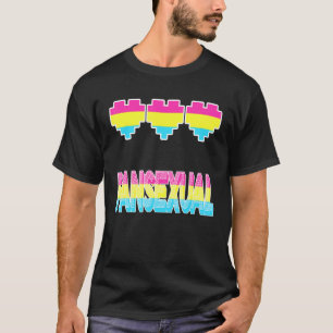 Gaymer Retro Pride Pansexual Gamer Pixel Heart Que T-shirt