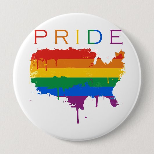 Gaymerican Pride Ronde Button 4,0 Cm (Voorkant)