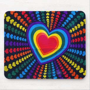 Gays Colors Heart Rainbow Pattern Verschillend LGB Muismat