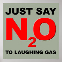 Gaz hilarant Oxyde nitreux N2O Affiche Signe Drôle
