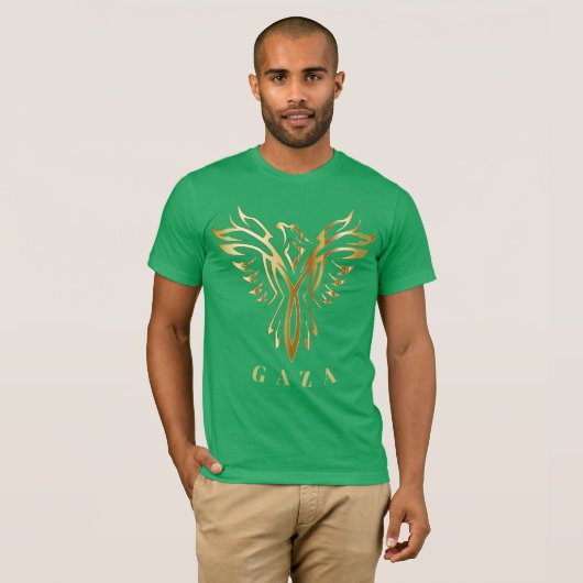 Gaza Phoenix logo oiseau or tshirt (Devant entier)