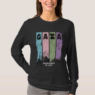 Gaza T-shirt de protestation à manches longues S