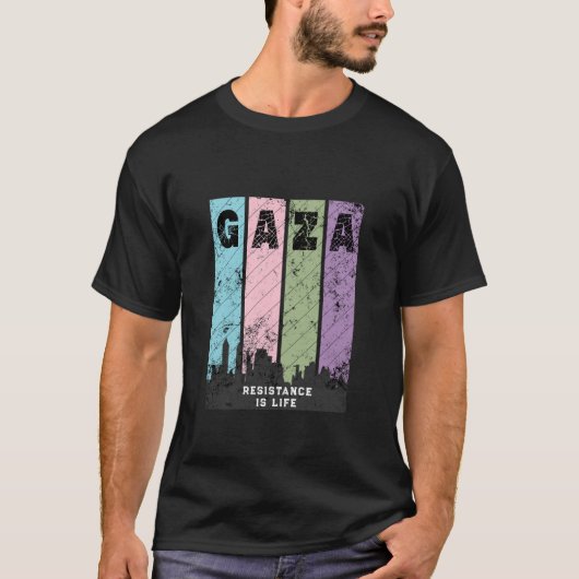 GAZA T-Shirt Vintage Usé | Solidarité (Devant)
