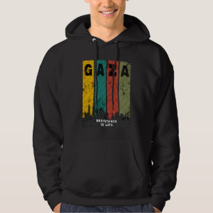 GAZA Vintage Distressed Hoodie   Solidariteit