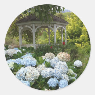 Gazebo en lichtblauwe hortensia stickers