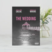 Gazebo Fuchsia Wedding Kaart (Staand voorkant)