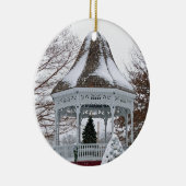 Gazebo in de sneeuw keramisch ornament (Rechts)