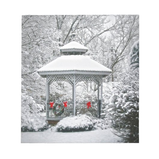 Gazebo in de sneeuw notitieblok (Voorkant)