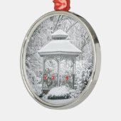 Gazebo in de Snow Metal Ornament (Links)