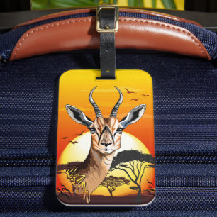 gazelle afrikaanse antilope wild dier bagagelabel