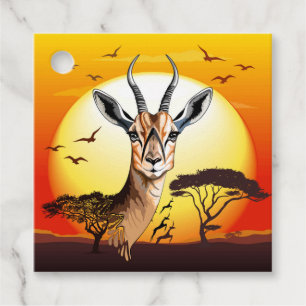 gazelle afrikaanse antilope wild dier bedankjes labels