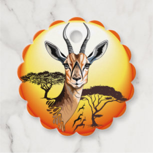 gazelle afrikaanse antilope wild dier bedankjes labels