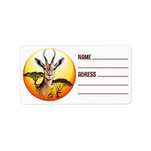 gazelle afrikaanse antilope wild dier etiket